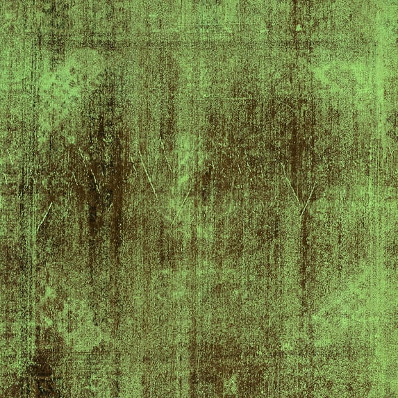 Ahgly Company Indoor Square Oriental Green Traditional Area Rugs, 4' Square