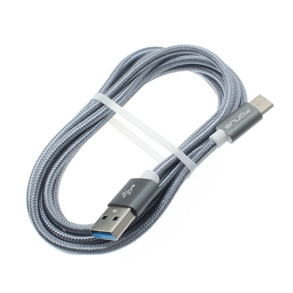 Type-C 6ft USB Cable for Samsung Galaxy Note 10/Plus - Charger Cord Power Wire USB-C Long Braided Fast Charge Sync Gray G5Q
