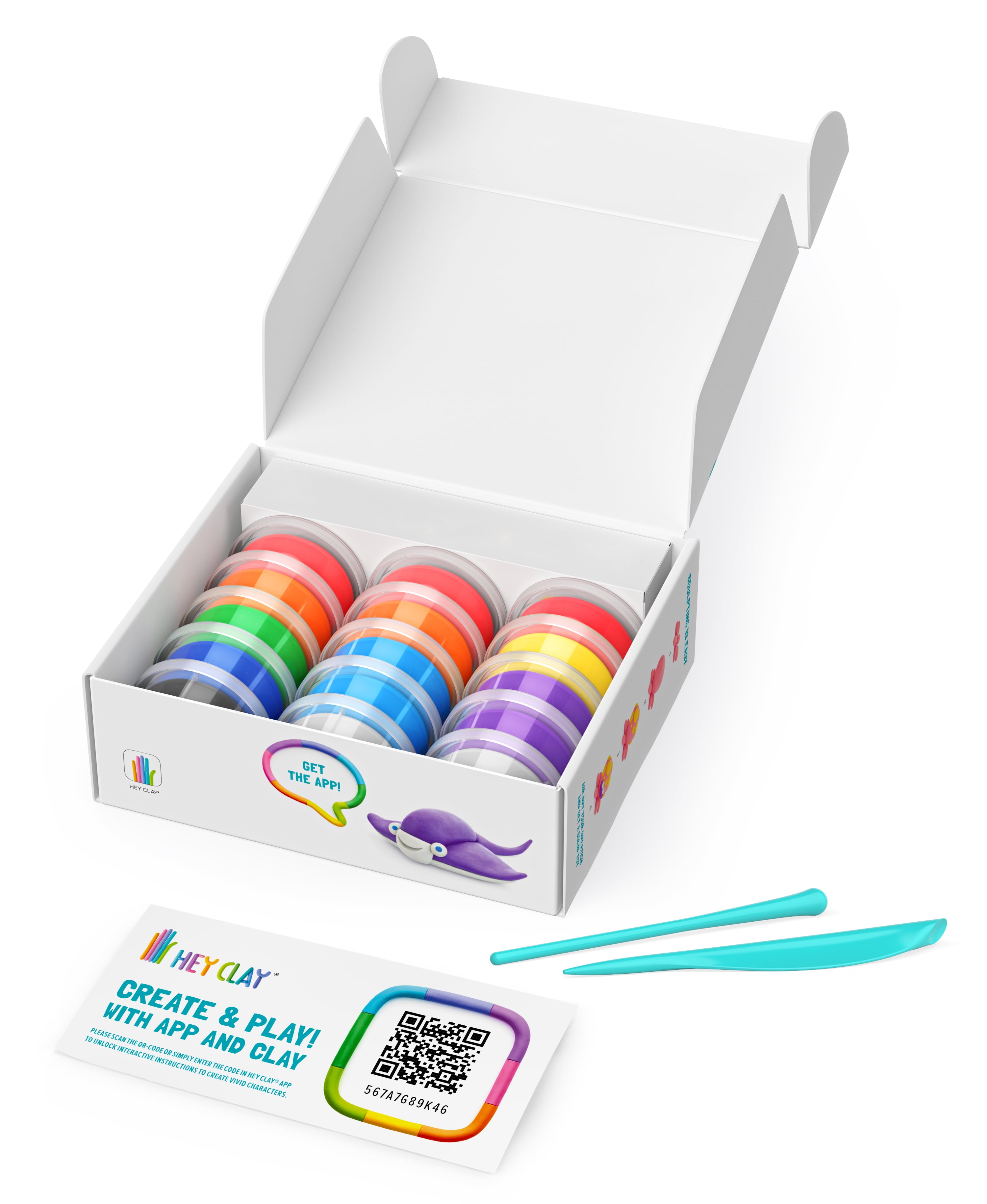 Hey Clay Ocean Creatures, Air Dry Clay Kit with Interactive App for Kids & Tweens