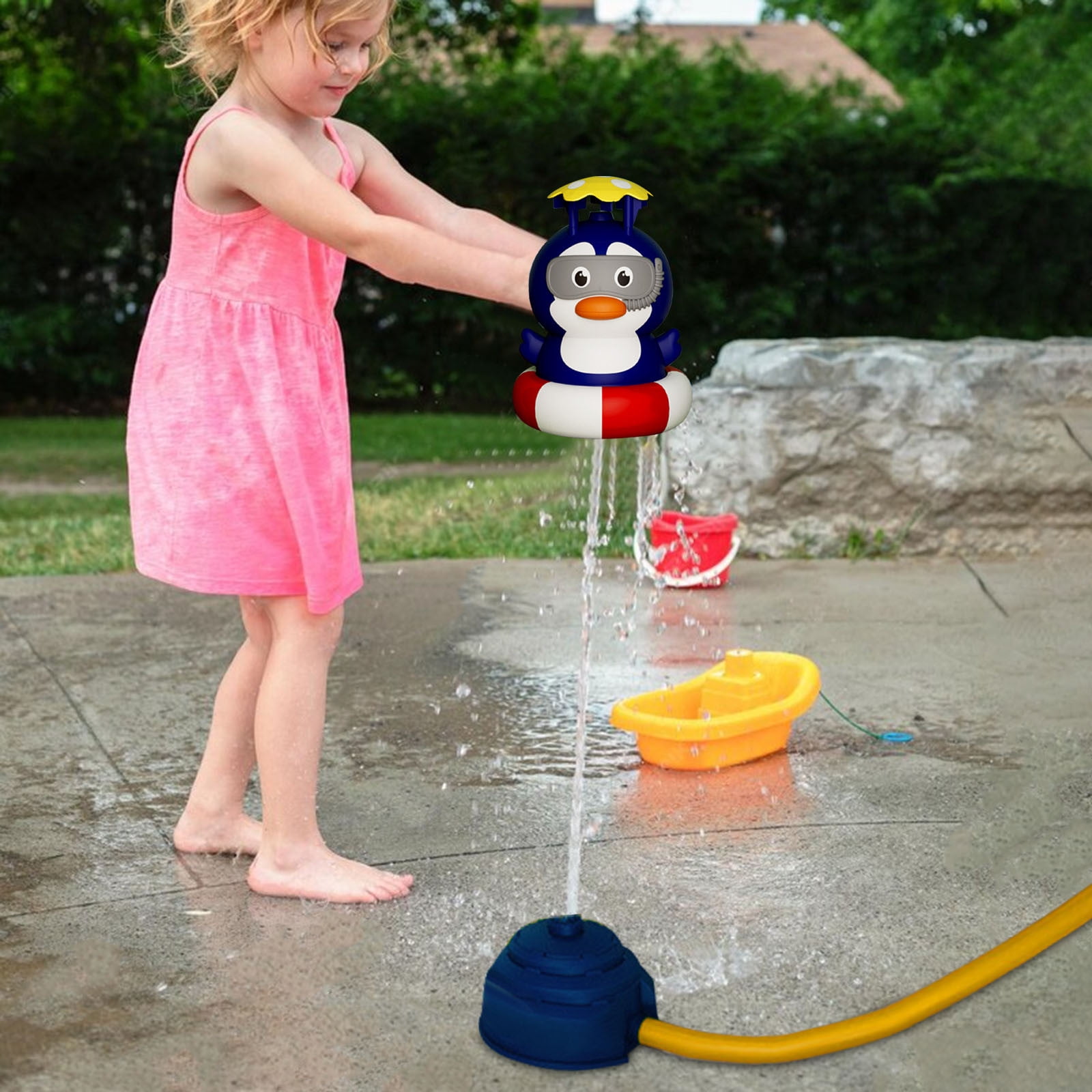 UUHYTG Flying Sprinkler Water Toy for Kids Outdoor Summer Play, Rotating Water Spray Toy for Backyard Garden Lawn Water Games, Outdoor Sprinkler Toy for Children Cooling Fun and Family Activities