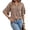 Brown, variant on Womens Graphic T Shirts Summer Solid Color V Neck Tee With Double Layer Flared Mid Sleeves Loose Fit Tshirts Tops