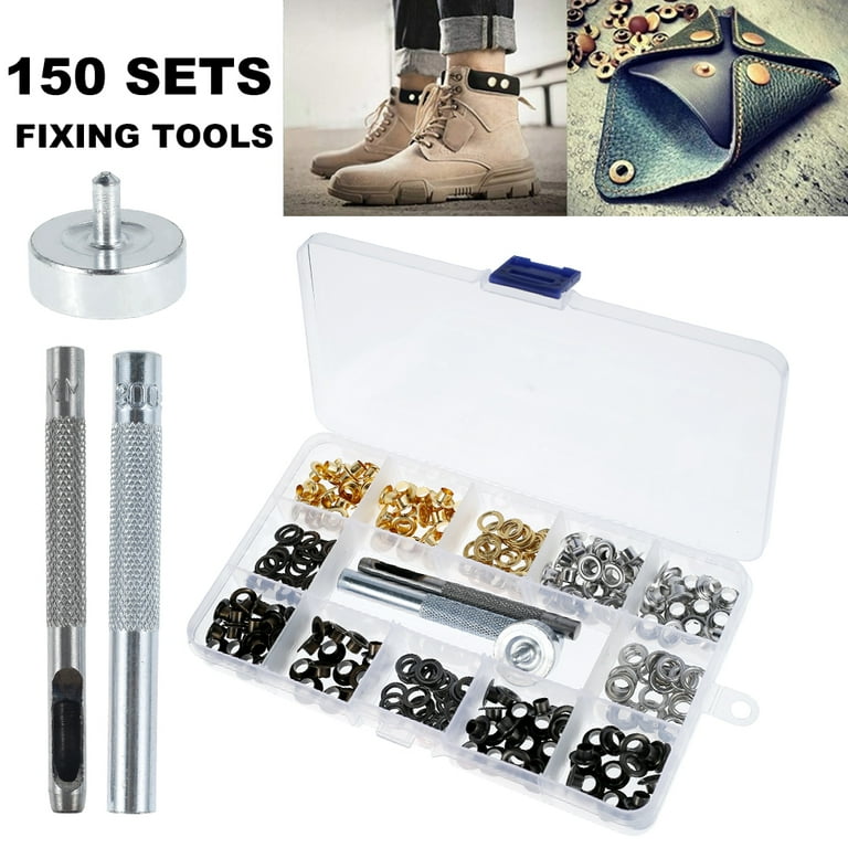 150 Sets 1/2 inch Grommet Tool Kit,Bronze Metal Grommet Kit,Eyelet