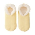 thumbnail image 2 of MSJUHEG Fuzzy Socks,Slipper Socks,Fluffy Socks,Bearpaw Socks,Cloud Socks,Winter Super Thick Couple's Short Shoes and Socks Lamb's Wool Warm Plush Floor Socks Yellow One Size, 2 of 3