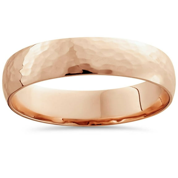 Pompeii Hammered Wedding Band 14K Rose Gold (,)