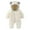 Beige, variant on WOYY Baby Flannel Jumpsuit Bear Ears Hooded Romper Winter Onesies, Sizes 0-3M