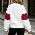 thumbnail image 7 of Staron Women's Sweaters Color Block Casual Loose Long Sleeve Round Neck Comfy Pullover Fall Winter Tops, Wine L, 7 of 7