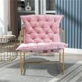 thumbnail image 2 of Accent Chair, Modern Armchair with Open Metal Frame, Retro Upholstered Reading Chair with Shine Velvet Paded, Comfy Side Lounge Arm Chair Sigle Sofa for Living Room Bedroom Waiting Room, Pink, 2 of 7