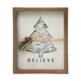 thumbnail image 4 of Parisloft Believe Framed Wood Wall Sign with Cutout Christmas Tree, Christmas Wall Decor,  7.8"W  x 9.5"H, 4 of 9