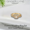 thumbnail image 4 of Bridal Set for Women Halo CZ Plated Gold Engagement Rings Ginger Lyne Collection, 4 of 7