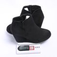 thumbnail image 4 of Mostsola Womens Wedge Boots Casual Fashion Zip up Low Heel Ankle Boots Suede Pumps Shoes Booties, 4 of 8