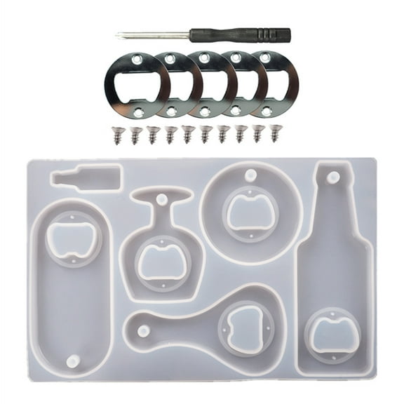 ✪ Bottle Opener Mould Resin Coaster Mold Tray Silicone Mold for DIY Crafts Making Home Decor Epoxy Tray