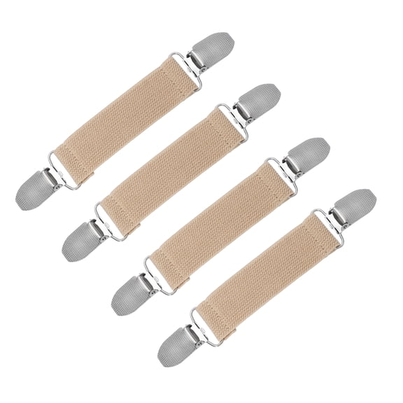 4 Pcs Cinch Clips Adjustable Mitten Clips Shawl Cardigan Collar Clip for Sweaters Dress Khaki