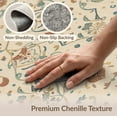 thumbnail image 6 of ODIKA 4'x6' Ivory Teal Rose Victorian Floral Washable Area Rug Traditional English Garden Botanical Motifs With Ornate Border Design for Bedroom, Reading Nook, Pet Friendly & Non-Shedding, 6 of 7