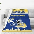 thumbnail image 2 of Custom Los Angeles 2 Blanket Personalized Throw Blankets Name and Number for Men Women Boy Football Style Decor Gifts, 2 of 6