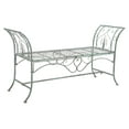 thumbnail image 4 of SAFAVIEH Adina Outdoor Wrought Iron Garden Bench, Antique Green, 4 of 8