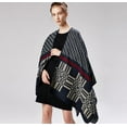 thumbnail image 2 of CoCopeaunt Women Shawl Wraps Classic Poncho Thick Warm Open Front Travel Sweaters Cape Large Wavy Blanket Scarf, 2 of 5