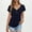 Dark Blue, variant on Olyvenn Women's V Neck Summer Tops Casual Loose Fit Henley Shirts Button Down T Shirts Tunics Solid Color Basic Tee Shirts Dark Blue L