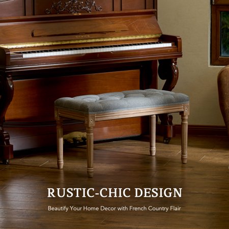 Bestco Bedroom Ottoman Bench for Entryway Living Room 31" Vanity Seat with Tufting Gray