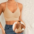 thumbnail image 5 of UPPADA Womens No Underwire Jelly Bra Wireless Supportive Seamless Bras Full Coverage Push Up Comfortable Bras Daily Tshirt Bras Beige,L, 5 of 6