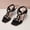 Black, variant on Women's Thick Heel Open-Toe High Heels, Fashion Shoes Spring/Summer Trendy Elegant Vintage Style Stylish Comfortable Footwear White 9