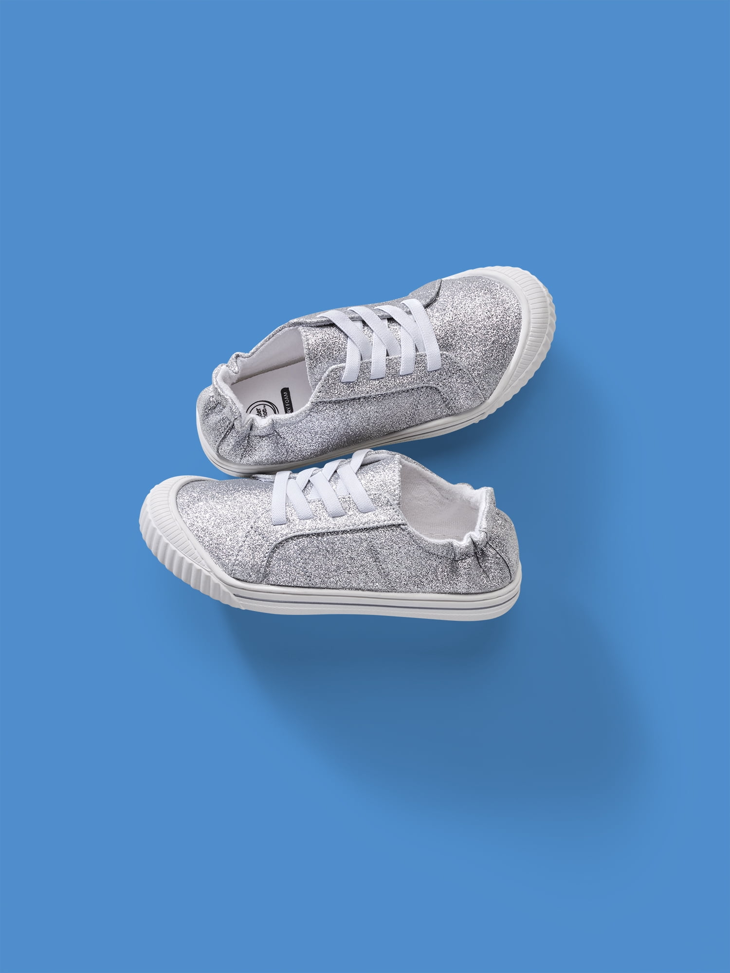 Wonder Nation Little Girl & Big Girl Canvas Bump Toe Sneakers