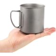thumbnail image 3 of Jinxiu 400ml Titanium Cup Portable Camping Mug Outdoor Water Cup Tableware For Travel Camping Backpacking With Foldable Handle1pcs, 3 of 5