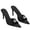 Black, variant on 2.76 IN Sexy Kitten Heels for Women Sequins Pointed Toe Slip On Backless Dress Shoes For Prom Wedding Party