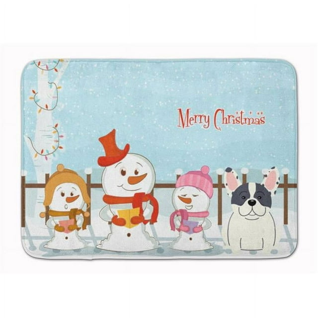 Carolines Treasures BB2342RUG Merry Christmas French Bulldog Piebald Machine Washable Memory Foam Mat