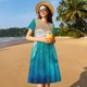 thumbnail image 4 of Fotbe Beach Vestido Largo de Moda para Mujer, Vestido Tipo Camiseta con Manga Corta y Estilo Casual a Rayas y Bloques de Color, 4 of 6