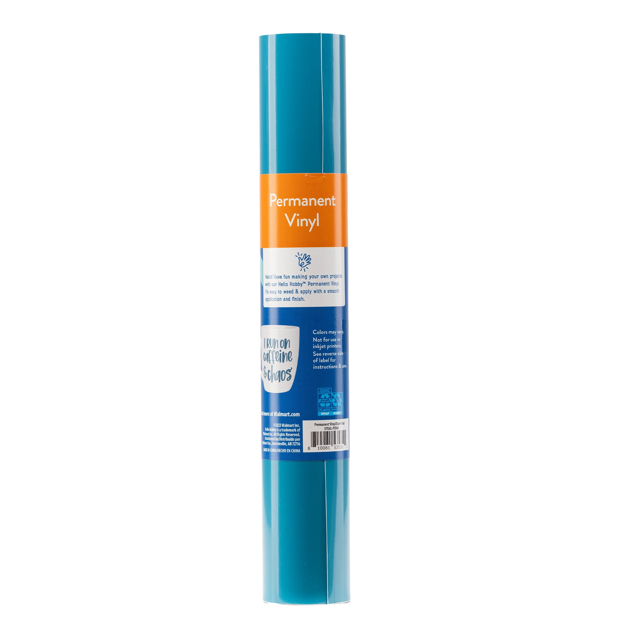 (4 pack) Hello Hobby 12" x 4' Dark Teal Permanent Craft Vinyl Roll