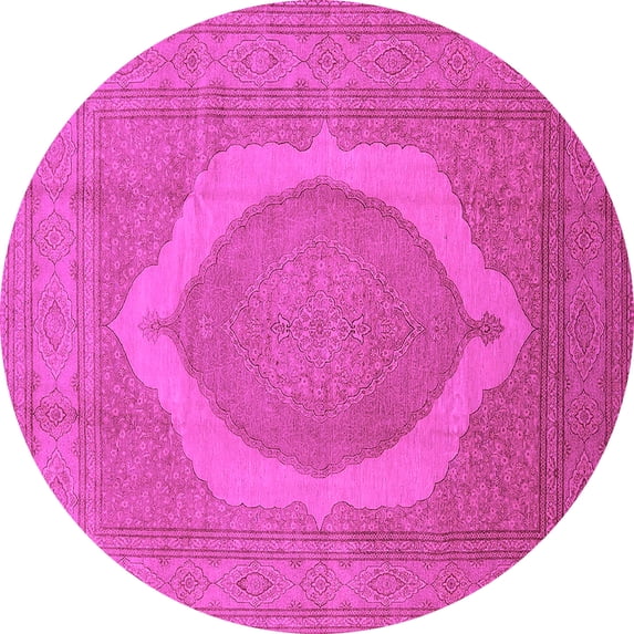 Ahgly Company Indoor Round Medallion Pink French Area Rugs, 5' Round