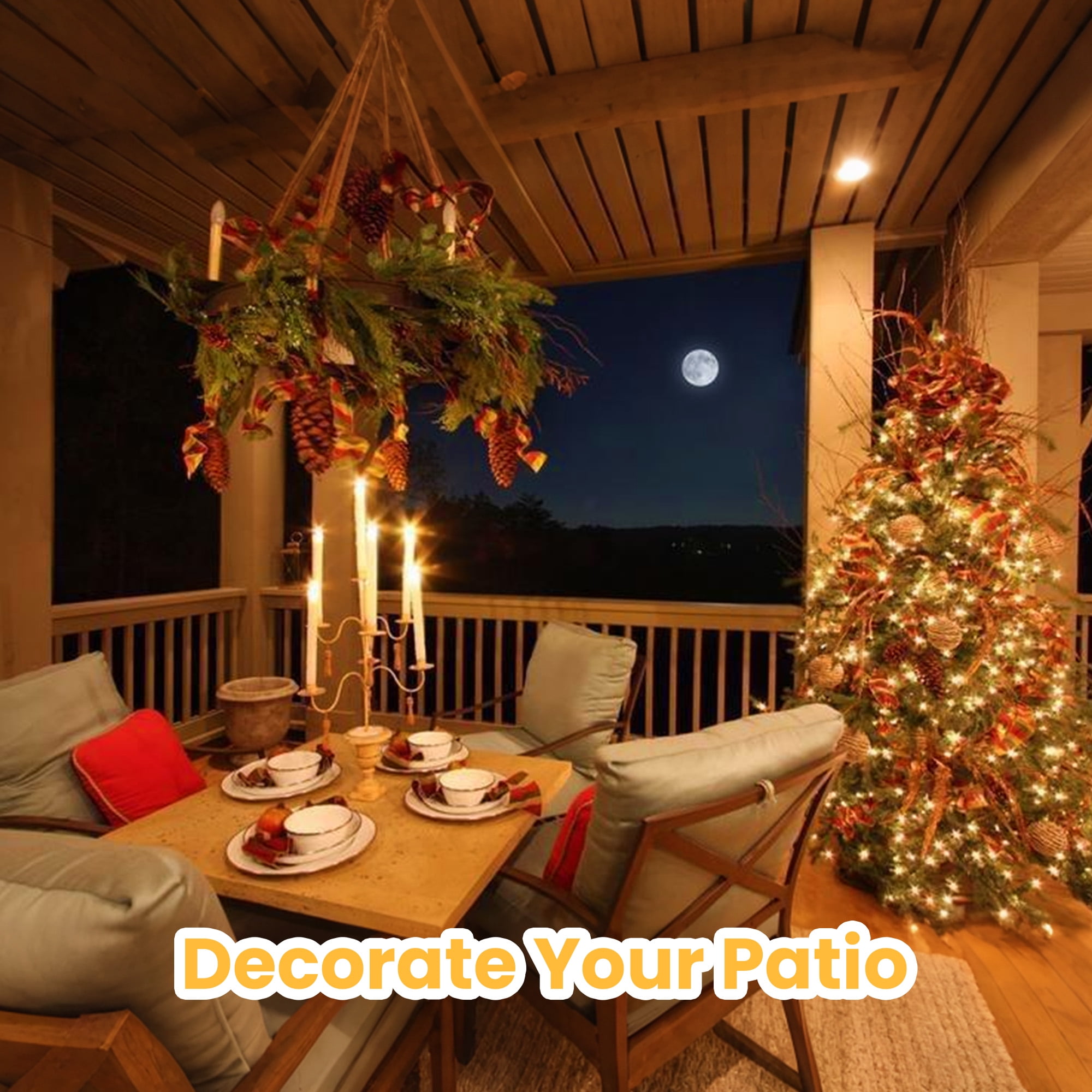 DAYBETTER 196FT Fairy Lights Plug In, 600 Led Starry Twinkle String Lights, 8 Lighting Modes, for Wedding Indoor Outdoor Christmas Patio Garden Decoration, Warm White