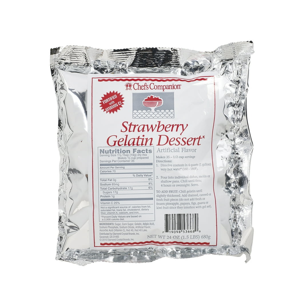 Chefs Companion Strawberry Gelatin Mix, 24 Ounce 12 per case