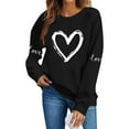 thumbnail image 6 of VKOYWKM Crewneck Sweatshirts Women Valentine's Day Pullover Heart Print Oversized Sweatshirts Romantic Holiday Sweatshirt Casual Long Sleeve Spring Sweatshirts, 6 of 7