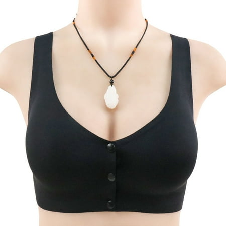 

Pxiakgy sports bras for women ExtraElastic Lace Bra Closure Front Women s Trim Adjustable Sports Breathable Black + XXL