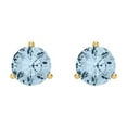 thumbnail image 3 of Clara Pucci 2Ct Natural Aquamarine Round Cut VVS1 Screw Back Stud 14k Solid hypoallergenic Gold Designer Earrings For March, 3 of 7