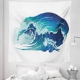 thumbnail image 1 of Ocean Blue Tapestry, Nature Furious Rushing Waves Surfing Swirling Sea Storm Marine Illustration, Fabric Wall Hanging Decor for Bedroom Living Room Dorm, 5 Sizes, Multicolor, by Ambesonne, 1 of 1