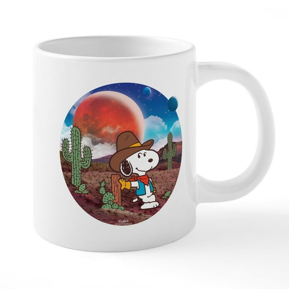 CafePress - Snoopy Space Cowboy Mugs - 20 Oz White Ceramic Mega Mug