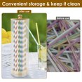 thumbnail image 6 of Ikoopy Acrylic Straw Holder, Clear Tumbler Straw Organizer Acrylic Straw Holder With Lid for Organizing Pen Cutlery Makeup Brush, 6 of 11