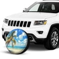 thumbnail image 2 of KAKALAD Summer Beach Tropical Palm Tree 01 Spare Tire Cover Universal Vehicle Accessories Buckle Car Tools 16”in, 2 of 6