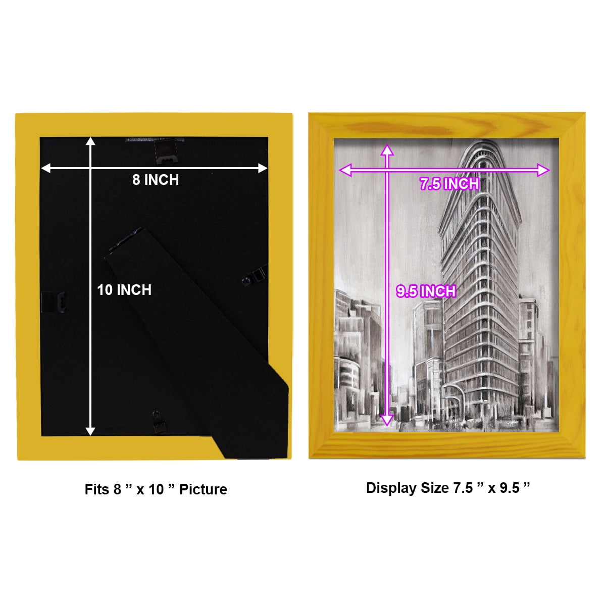 Art Deco Cityscape II -Framed Print w/glass-Sunflower Yellow