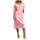 thumbnail image 2 of Neewe Womens Plain Lapel Collared 3/4 Sleeve with Pockets Casual Maxi Shirtdress Button Front Casual Dress, 2 of 5