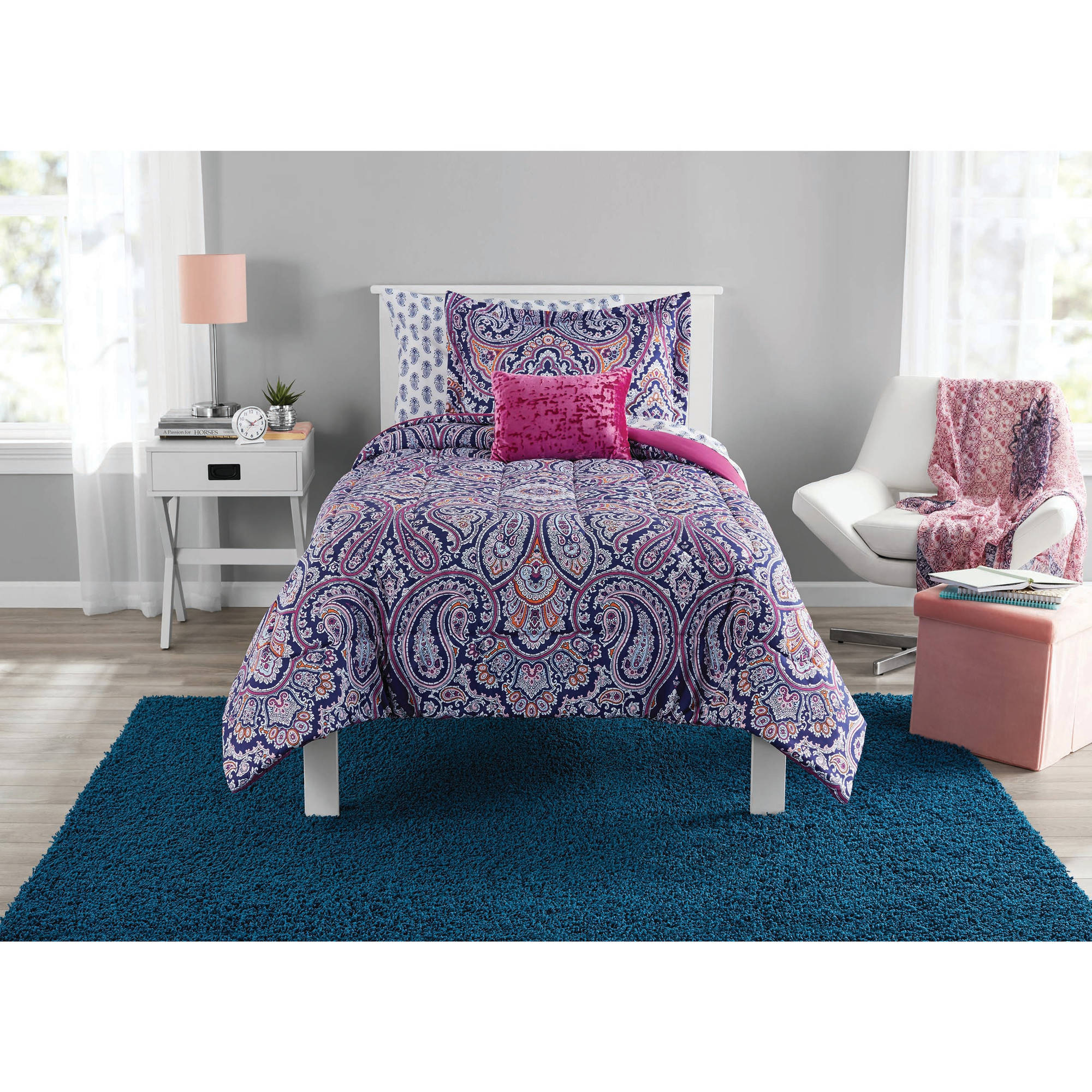 Mainstays Scarf Paisley Bed In A Bag Bedding
