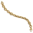thumbnail image 2 of Real 14kt Yellow Gold Polished Fancy Link Chain Bracelet; 8 inch; Lobster (Fancy) Clasp; for Adults and Teens; for Women and Men, 2 of 3