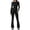 Black, variant on Shapewear Tummy Control Womens Sexy Open Back Long Sleeve Flared Bottom Pants Romper Bodycon Jumpsuit