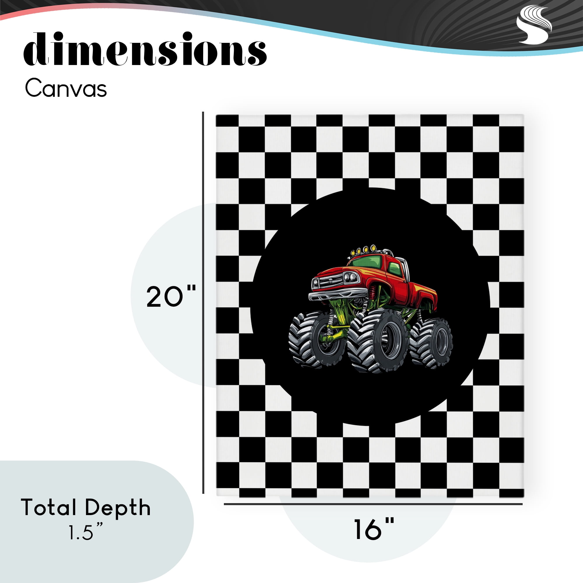 Monster Truck Dude Canvas Wall Art, design by Kim Allen