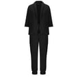 thumbnail image 4 of Scyoekwg Women Blazer Outfit Business Office Work 2 Piece Sets Long Sleeve Coat Suit Pants 2 Casual Matching Outfits Two Piece Set Fashion Outfits Sets (Black,XL), 4 of 6