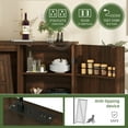 thumbnail image 3 of Uforic Kitchen Storage Cabinet with Shelves & Doors, Sideboard Cabinet for Double 13-gal Trash Bins, Brown, 3 of 8
