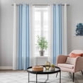 thumbnail image 5 of Blue Gray Stripes Kitchen Curtains 84 Inch Length, Contemporary Minimalist Abstract Lines Grommet Top Bedroom Living Room Curtains, Light Filtering Cafe Curtain Drapes 2 Panels Set 84''x84'', 5 of 9