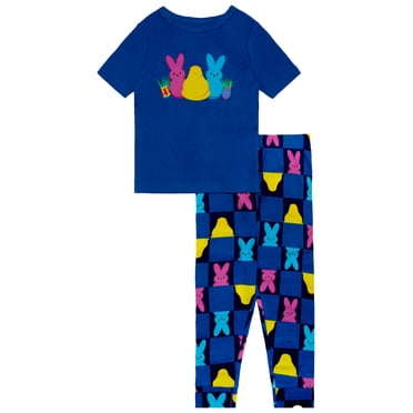 Peeps Girls 2- Piece Easter Short Sleeve and Pant Pajama Set, Sizes 4-10